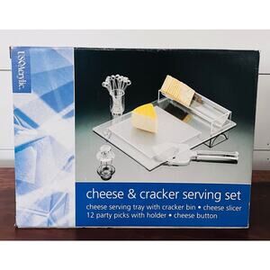 NIB Vintage - US Acrylic - Cheese & Cracker Serving Set 2000